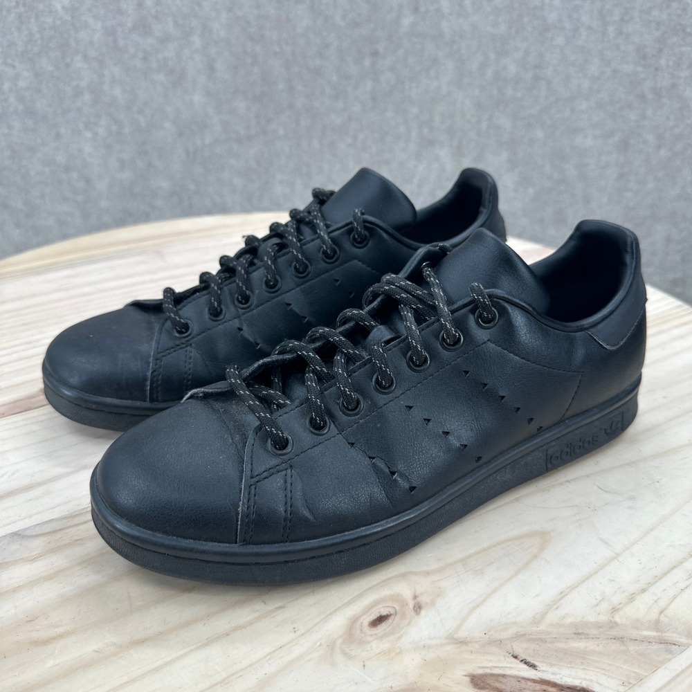 Adidas Stan Smith Pharrell Williams Future Mens 7.5 Black Leather Low Sneakers